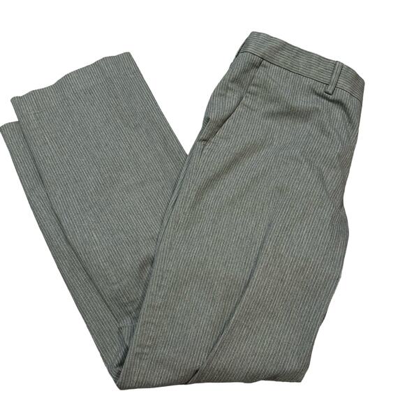 Express Men's Grey and White Pinstriped Dress Pant Size 32 - Picture 1 of 8